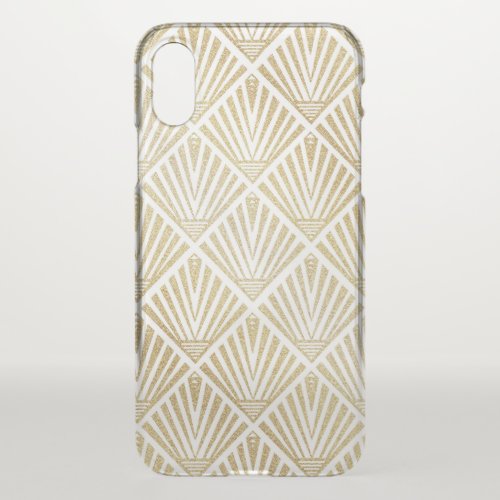 Elegant golden diamond palm art deco design iPhone x case