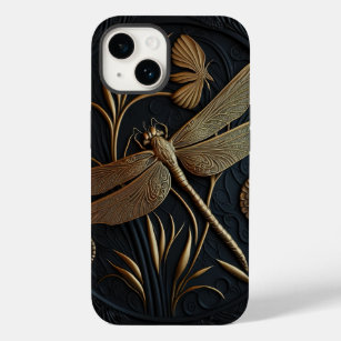 Elegant Golden Dragonfly in Bronze Filigree Case-Mate iPhone 14 Case
