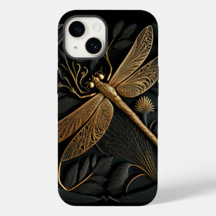 Elegant Golden Dragonfly in Bronze Filigree Case-Mate iPhone 14 Case