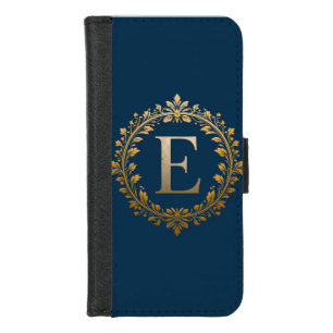 Elegant Golden E Letter Monogram iPhone 8/7 Wallet Case