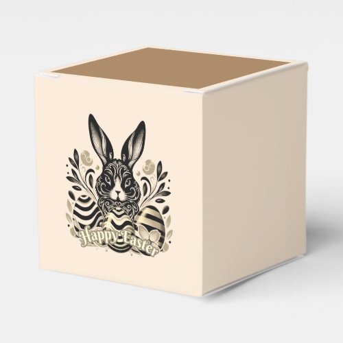 Elegant Golden Eggs Easter Bunny Holiday Postcard Favor Boxes