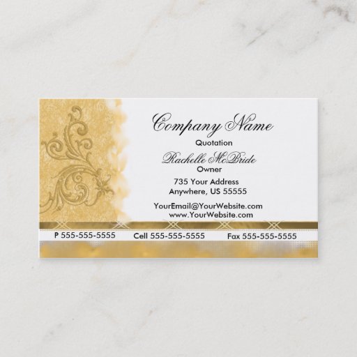 Customizable Elegant Golden Embroidery Business Cards