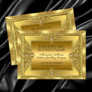 Elegant Golden Fashion Jewellery Designer Gold Business Card at Zazzle