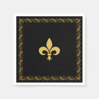 Elegant Golden Fleur-de-Lis on Black