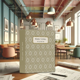 Elegant Golden Floral Ornamental Vintage 3 Ring Binder