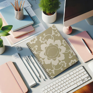 Elegant Golden Floral Ornamental Vintage Notebook
