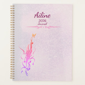 Elegant Golden Floral Vine spiral planner