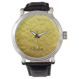Elegant Golden foil bubbles Customizable Name Poc Watch