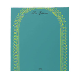 Elegant Golden Frame Teacher Notepad