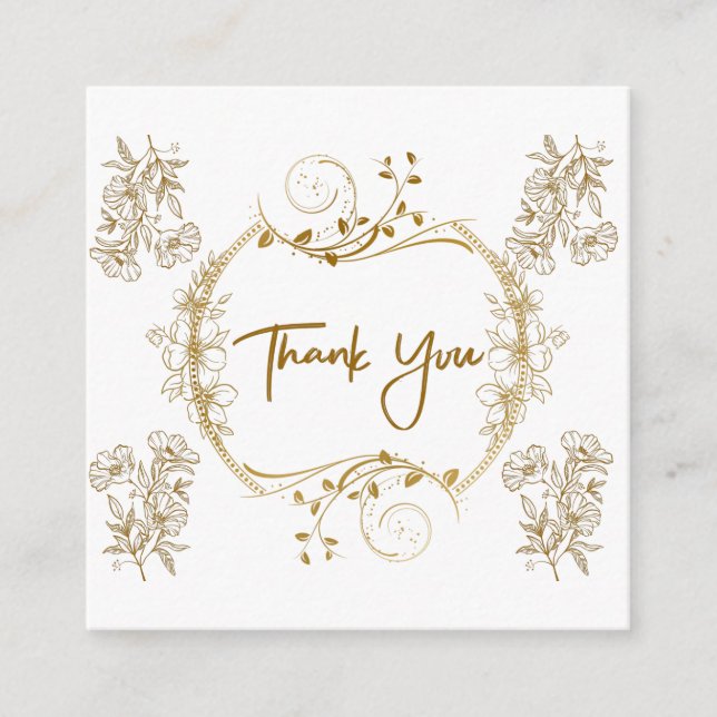 elegant golden frame thank you card (Front)