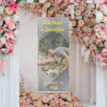 Elegant Golden Frame Wedding Welcome