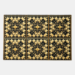 Elegant Golden Geometric Pattern Design Doormat