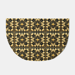 Elegant Golden Geometric Pattern Design Doormat