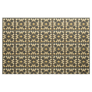 Elegant Golden Geometric Pattern Design Fabric