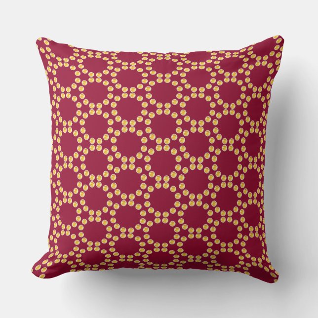 Elegant Golden Geometric Pattern Throw Pillow (Front)