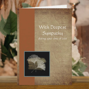Elegant Golden Ginkgo Deepest Business Sympathy Card