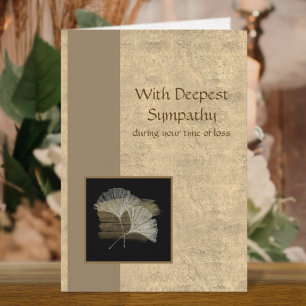Elegant Golden Ginkgo Deepest Business Sympathy Card