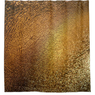 Elegant Golden Glossy Leather Texture Shower Curtain