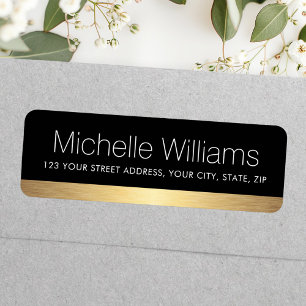 Elegant golden gradient border return address label