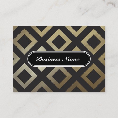 Elegant Golden Graphic Square Pattern Business Card