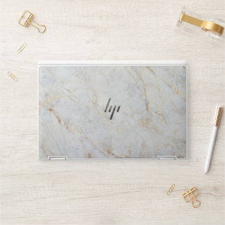 Elegant Golden Gray Marble HP Laptop Skin