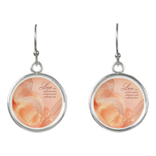 Elegant Golden Heart Romance Art Earrings