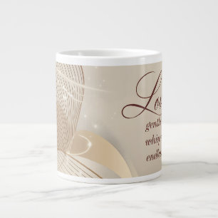 Elegant Golden Heart Romance Art Giant Coffee Mug