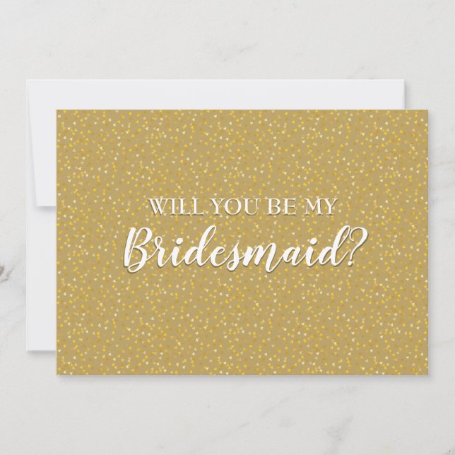 Elegant Golden Hearts Bridesmaid, Maid of Honor Invitation (Front)