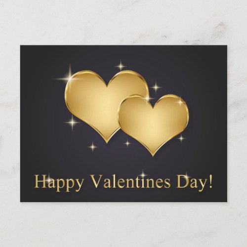 Elegant Golden Hearts Name _ Valentines Day Holiday Postcard