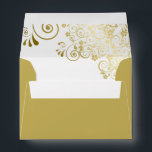Elegant Golden Lace Frills Gold Wedding Envelope<br><div class="desc">This beautiful gold wedding envelope is designed to make your invitations more fancy. It features a simple design with a printed return address on the back flap,  and golden faux foil lace curls and swirls inside.</div>