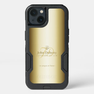 Elegant Golden Lawyer Scales of Justice iPhone 13 Case