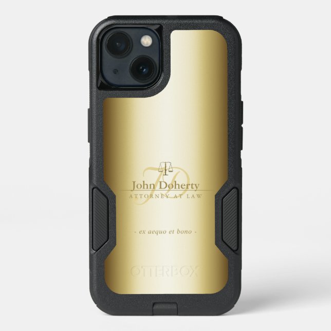 Elegant Golden Lawyer | Scales of Justice Otterbox iPhone Case (Back)