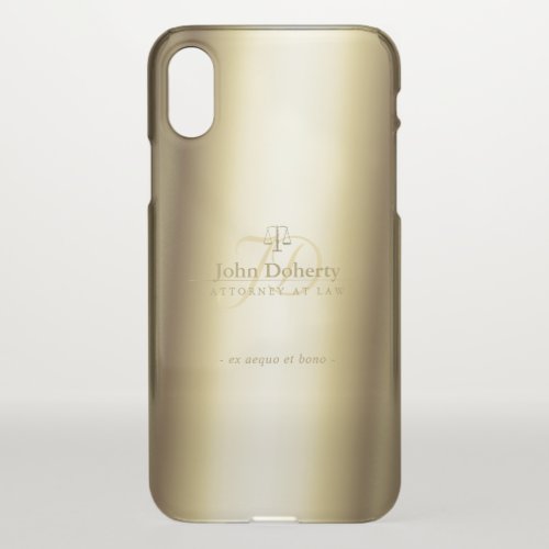 Elegant Golden Lawyer   Scales of Justice iPhone XS Case