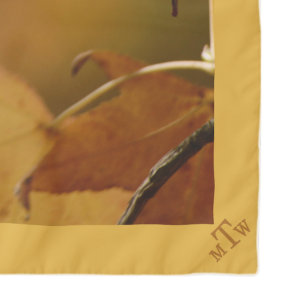 Elegant Golden Leaf Monogram Birthday Gift Soft Scarf
