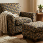 Elegant Golden Leaves Pattern Black and Gold  Fabric