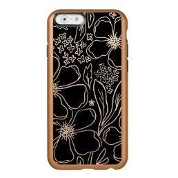 Elegant golden line flower pattern  incipio feather shine iPhone 6 case