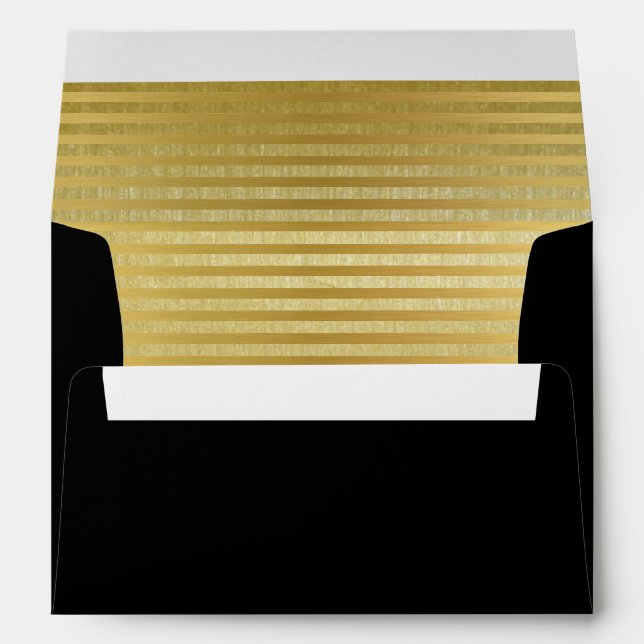 Elegant Golden Lines / Stripes Envelope (Back (Bottom))