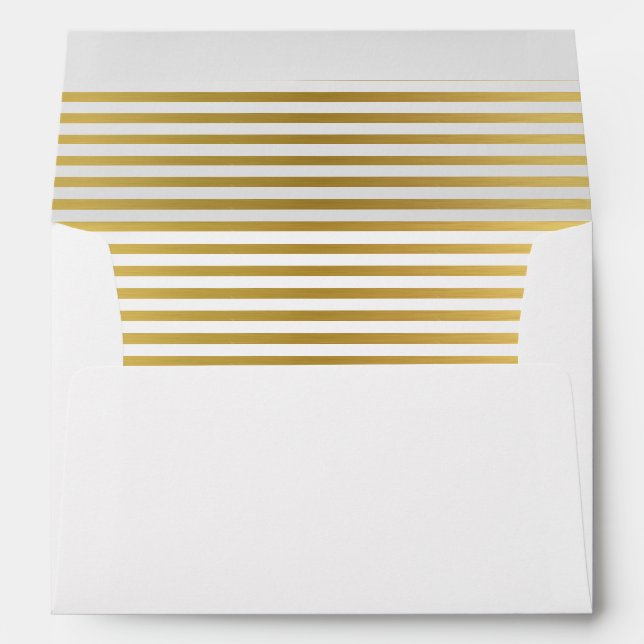 elegant golden lines / stripes inside white envelope (Back (Bottom))