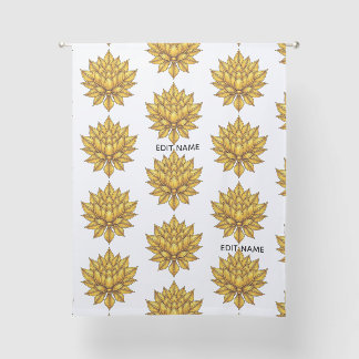 Elegant Golden Lotus Bloom Pattern Peel and Stick  Sheer Curtains