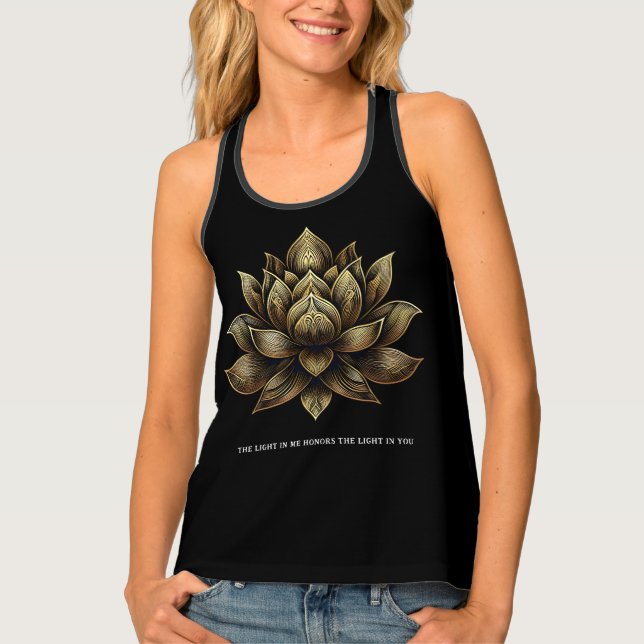Elegant Golden Lotus Flower The Light in Me ... Tank Top (Front)