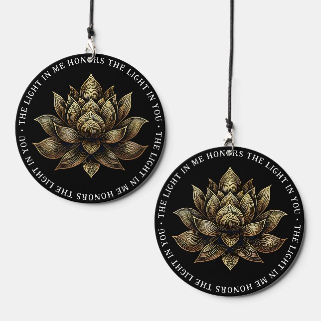 Elegant Golden Lotus Flower The Light in Me ... Wind Chime (Front & Back)