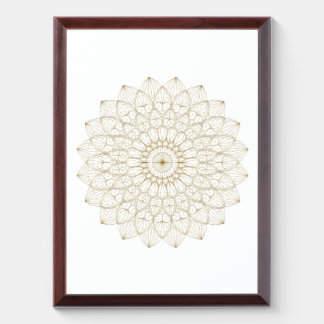 Elegant Golden Mandala – Large Circular Digital  Award Plaque