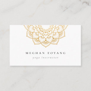 Elegant Golden Mandala Logo Business Card