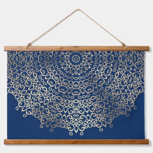   Elegant Golden Mandala Trippy Psychedelic Hippie Hanging Tapestry