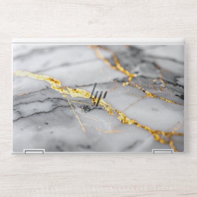 Elegant Golden Marble Laptop skin (Front)