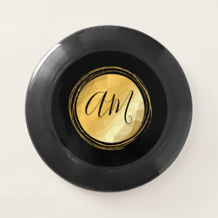 Elegant golden metallic festive initial letters Wham-O frisbee