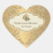 Elegant Golden Metallic Gold Leaf Heart Design