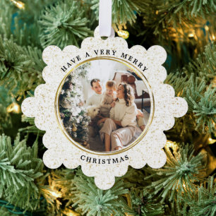 Elegant Golden Minimal Personalized Ornament Card