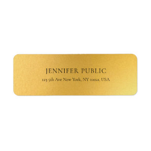 Elegant Golden Modern Glamour Gold Return Address Label