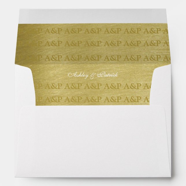 elegant golden monogram (couple names) envelope (Back (Bottom))
